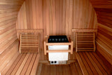 8' Foot  6 Person Indoor / Outdoor Wet Dry Swedish Steam Canadian Cedar Wood Barrel Sauna 9KW Heater Upgrade 200F