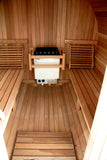 8' Foot  6 Person Indoor / Outdoor Wet Dry Swedish Steam Canadian Cedar Wood Barrel Sauna 9KW Heater Upgrade 200F