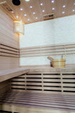 Wet Dry Traditional 3 Bench Indoor Swedish Steam SPA Sauna 4+ Person Harvia 6KW Heater 200F Temps