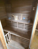 Dual Bench Canadian Hemlock Wet / Dry Traditional Swedish Steam Sauna SPA 200F Degrees Powerful 9KW Heater