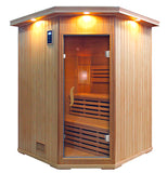Dual Bench Canadian Hemlock Wet / Dry Traditional Swedish Steam Sauna SPA 200F Degrees Powerful 9KW Heater