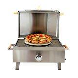 Portable Outdoor Stainless Steel Propane BBQ Gas Grill + Pizza Oven Combo