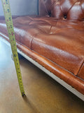 New WW2 Aviator Style Turbine Jet Couch Sofa w/ Full Leather Tufted Upholstery Aluminum Backing