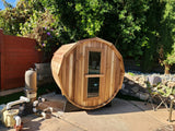 6' Foot 4 Person Canadian Red Cedar Outdoor Wet Dry Traditional Steam Barrel Sauna 9KW Heater Upgrade