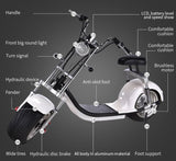 New Assembled Open Box Special 2000W Electric Fat Wide Tire CityCoco Scooter Chopper Style BLUE