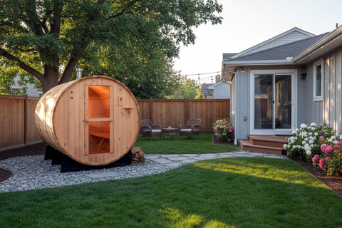 8' Ft Canadian Pine Wood Barrel Sauna Wet / Dry Traditional Swedish Steam Spa Harvia 9KW Upgrade 200F Temps (Copy)