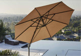 10' Foot Cantilever Offset Patio Umbrella Burgundy or Beige + Solar LED Light Upgrade