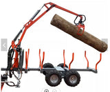 Professional Self Contained ATV Hydraulic Timer Log Crane + Logging Trailer KOHLER Engine