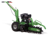 7HP Gas Powered Walk Behind Trencher 18" Depth 21 Carbide Steel Teeth GREEN