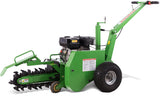 7HP Gas Powered Walk Behind Trencher 18" Depth 21 Carbide Steel Teeth GREEN