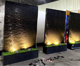 XL Size 79" Tall x 49.5" Waterfall Wall Cascading Floor Water Fountain w/ LED Lights