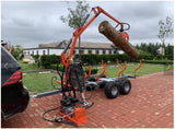 Professional Self Contained ATV Hydraulic Timer Log Crane + Logging Trailer KOHLER Engine