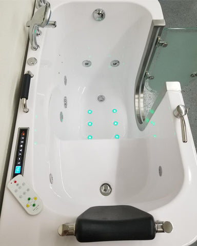 ᐅ【WOODBRIDGE 54 in. x 30 in. Left Hand Walk-In Air & Whirlpool Jets Hot Tub  With Quick Fill Faucet with Hand Shower, White High Glass Acrylic Tub with  Computer Control Panel, WB543038L-WOODBRIDGE】