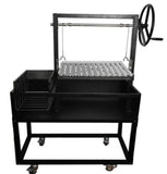 Drop-In Argentine / Santa Maria Charcoal Wood Fired BBQ Grill Parilla w/ Side Brasero