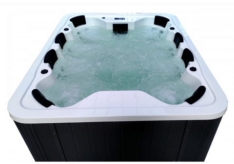 8 Person Outdoor Hot Tub SPA with Insulated Cover + Stairs Bluetooth Sound System USB Ozone