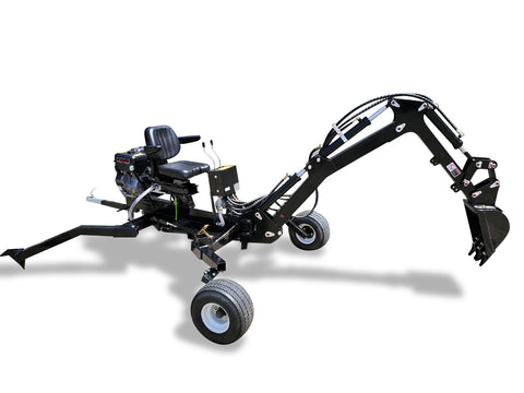 15HP 420cc Gas Powered Towable Backhoe Mini Excavator 8' Foot Reach 12 ...