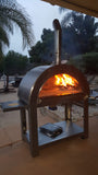 44" XL Wood Fired Outdoor BLACK Stainless Steel Pizza Oven BBQ Grill w/ Cover