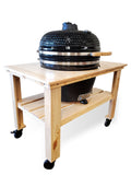 XL Size 26" Ceramic Egg Kamado BBQ Grill Smoker w/ Wood Table Pizza Stone