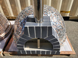 Large 44" Custom Mosaic Metallic Tile Brick Wood Fired Pizza Oven with Stainless Door + Vent