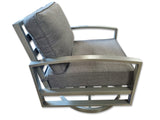4 Units Aluminum Frame Swivel Rocker Outdoor Patio Furniture Chair Brown or Grey Frame