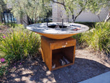 XL SIZE CORTEN Steel Outdoor Wood / Charcoal Hibachi BBQ Grill Kitchen Fire Pit 59"