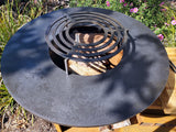 CORTEN Steel Outdoor Wood / Charcoal BBQ Grill Kitchen Fire Pit + Cutting Board