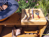 CORTEN Steel Outdoor Wood / Charcoal BBQ Grill Kitchen Fire Pit + Cutting Board