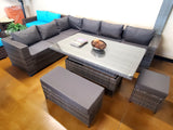 8 Seat Modern Design Outdoor Wicker Rattan Outdoor Patio Furniture Adjustable Height Coffee Table