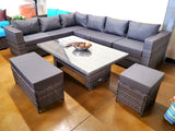 8 Seat Modern Design Outdoor Wicker Rattan Outdoor Patio Furniture Adjustable Height Coffee Table