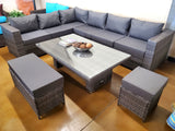 8 Seat Modern Design Outdoor Wicker Rattan Outdoor Patio Furniture Adjustable Height Coffee Table
