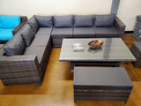 8 Seat Modern Design Outdoor Wicker Rattan Outdoor Patio Furniture Adjustable Height Coffee Table