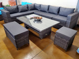 8 Seat Modern Design Outdoor Wicker Rattan Outdoor Patio Furniture Adjustable Height Coffee Table