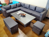 8 Seat Modern Design Outdoor Wicker Rattan Outdoor Patio Furniture Adjustable Height Coffee Table