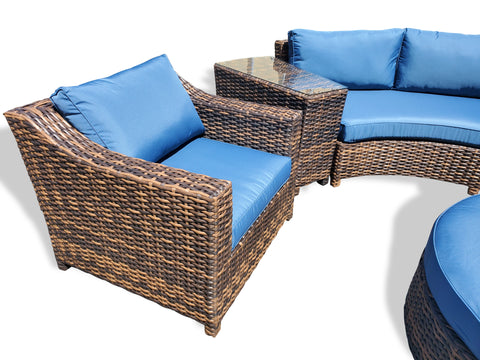 Curved rattan garden furniture deals