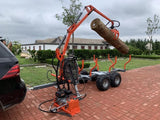 Professional Self Contained ATV Hydraulic Timer Log Crane + Logging Trailer KOHLER Engine