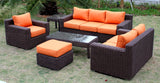 Big Sur Full Round Weave 6 Piece Outdoor Wicker Patio Furniture Set