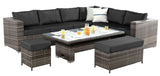 8 Seat Modern Design Outdoor Wicker Rattan Outdoor Patio Furniture Adjustable Height Coffee Table