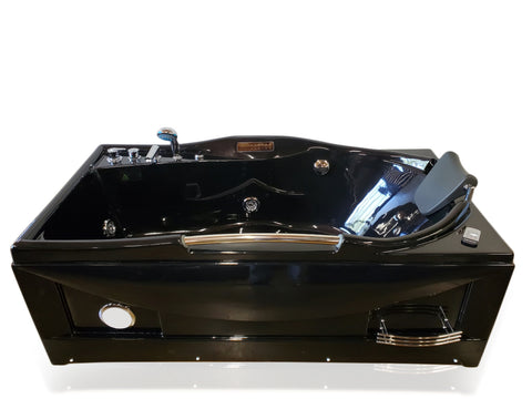 1 Person Hydrotherapy Whirlpool Jetted Massage Bathtub Spa + Heater - SYM636 - Black