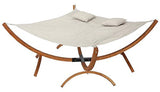 NEW Outdoor Wood Double Arc Stand Hammock Daybed Chaise Lounge