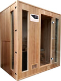 4 Person 72" Canadian Hemlock Traditional Swedish Wet Dry Steam Sauna Spa - SYM04SS