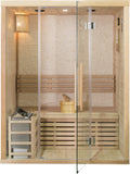 2 Person Canadian Hemlock Glass Front Indoor Swedish Wet Dry Traditional Steam Sauna SPA 4.5KW