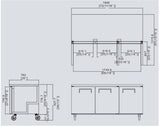 72" Undercounter Commercial Stainless Steel Refrigerator - MGF-8404