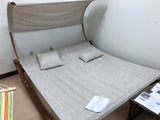 NEW Double Outdoor Wood Hammock Daybed Lounger w/ Canopy Shade Cover