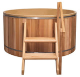 New Canadian Redwood Cedar Outdoor Cold Plunge Ice Tub Spa 5 Person with Cover  5' Diameter 3' Tall