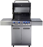 Stainless Steel Outdoor Propane BBQ 5 Burner Grill w/ Rotisserie + Cover