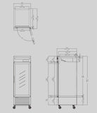 MCF-8705 - 1 Door Glass Refrigerator Merchandiser Commercial Reach-In  Diagram