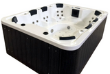 8 Person Outdoor Hot Tub SPA with Insulated Cover + Stairs Bluetooth Sound System USB Ozone