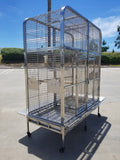 New #304 Stainless Steel Indoor / Outdoor Bird Parrot Macaw Breeder Double Cage SUS304 Medical Grade Steel