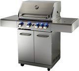 Stainless Steel Outdoor Propane BBQ 5 Burner Grill w/ Rotisserie + Cover