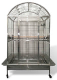 Large High Quality 304 Stainless Steel Bird Parrot Amazon Cockatoo African Grey Mini Macaw Cage Wire Dome Top